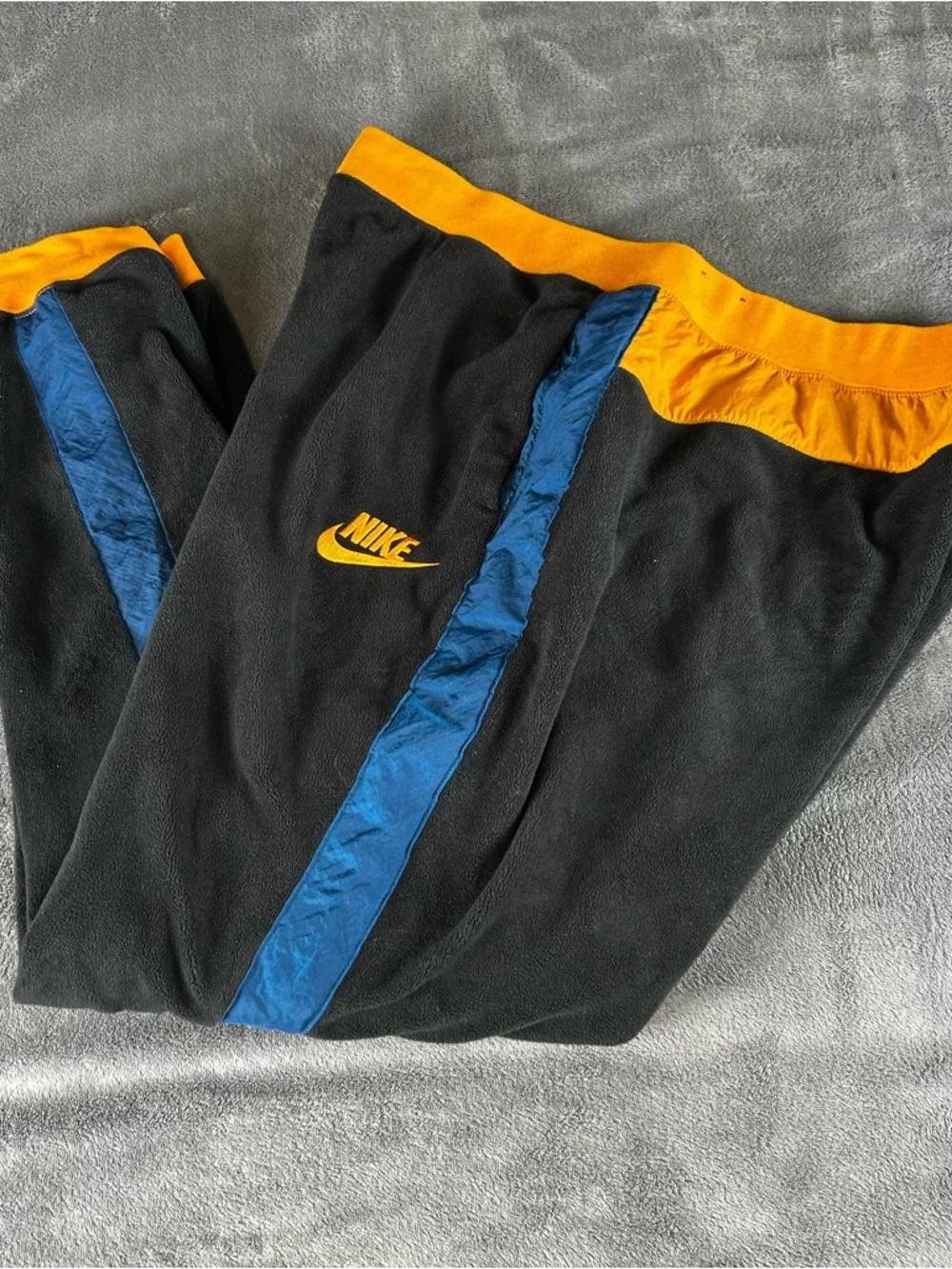 Nike Polar Fleece Jogger Pants Womens XXL‎ Black Side Stripe Tapered Thermal